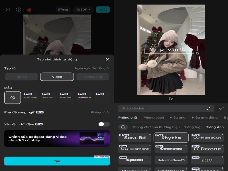 Capcut Pro Apk v14.4.0 giúp dễ dàng thêm phông chữ và nhãn dán vào trong ảnh