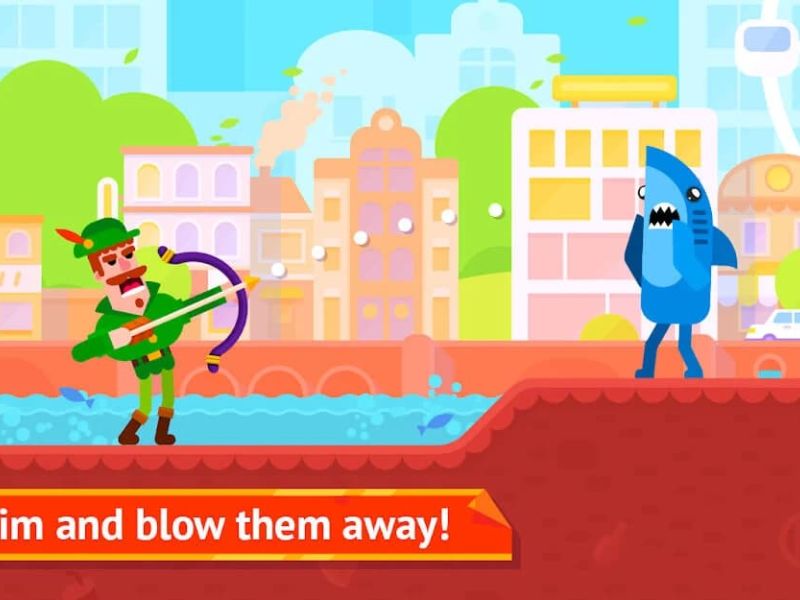 Tải Bowmasters MOD APK (Menu, Full Nhân Vật, Vô Hạn Tiền) v9.5.6 2 Gameplay Được Yêu Thích Trong Hack Bowmasters