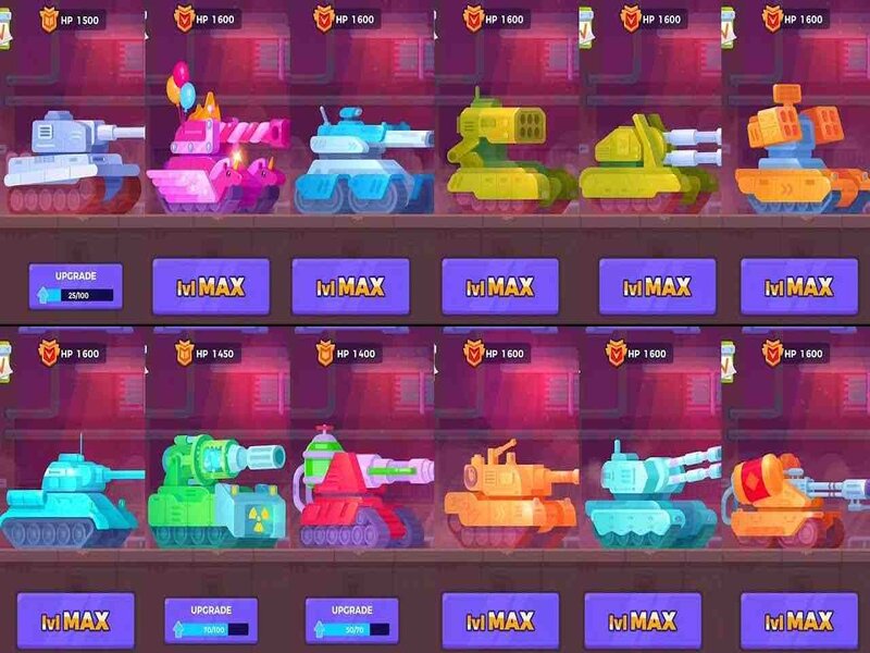 Tank Stars Hack sở hữu đa dạng các loại xe tăng