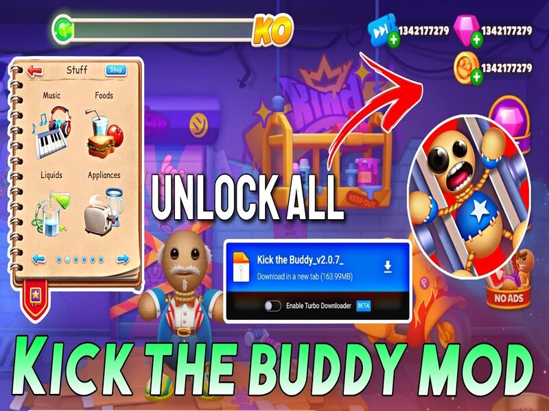 Tải Hack Kick The Buddy Mod APK (Vô Hạn Tiền, Vàng) v2.14.5 4 Tính năng vô hạn tiền, vô hạn vàng trong Kick The Buddy Hack MOD