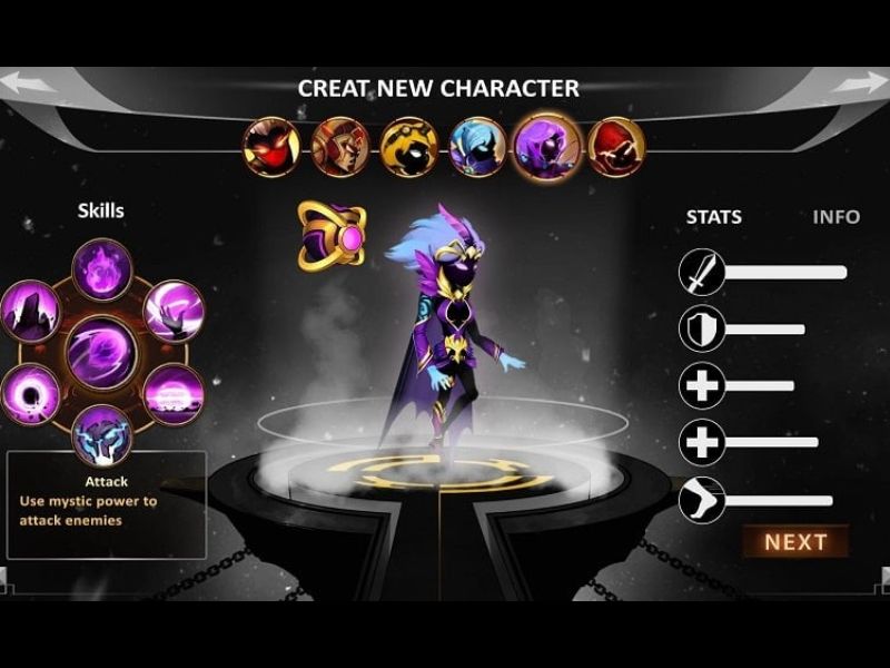 Hack Stickman Legends Tạo nhân vật 