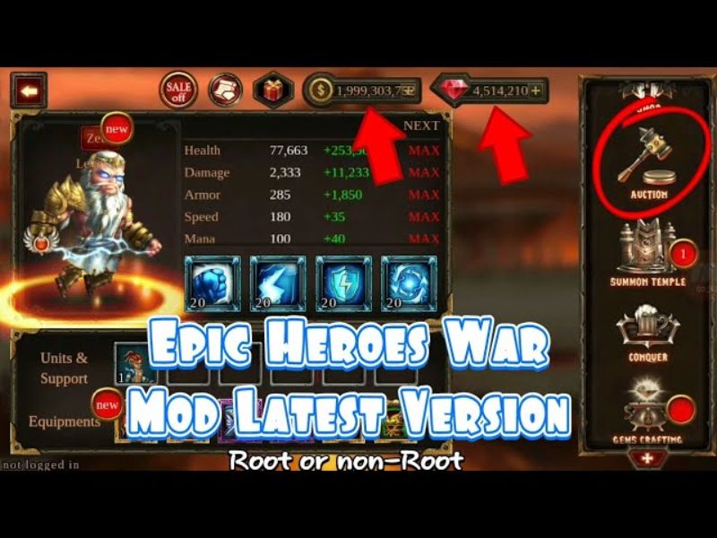 Tải Hack Epic Heroes War (Full Tướng, Kim Cương, Tiền) v1.33.380.1080blv6ts 3 Điều Gì Làm Bản Mod Epic Heroes War Được Game Thủ Săn Đón?