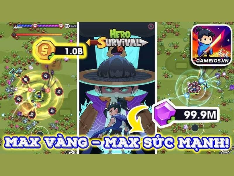 Tải Hack Hero Survival IO Mod APK (Vô Hạn Tiền Kim Cương, Menu) V1.8.2 2 Các Tính Năng Phổ Biến Có Trong Hack Hero Survival IO Mod APK