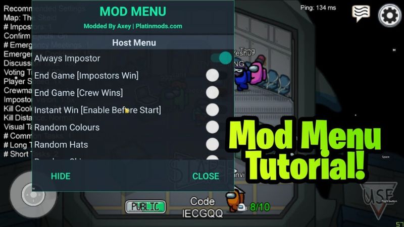 Tải Hack Among Us (MOD Menu, Tốc Độ, Mở Khóa, Auto Win) v2025.12.11 4 Hack Among Us MOD Menu – Trung Tâm Điều Khiển Linh Hoạt