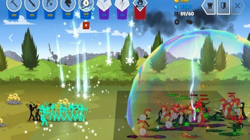 Gameplay Stick War 3 Mod Menu với Battle Deck chiến đấu